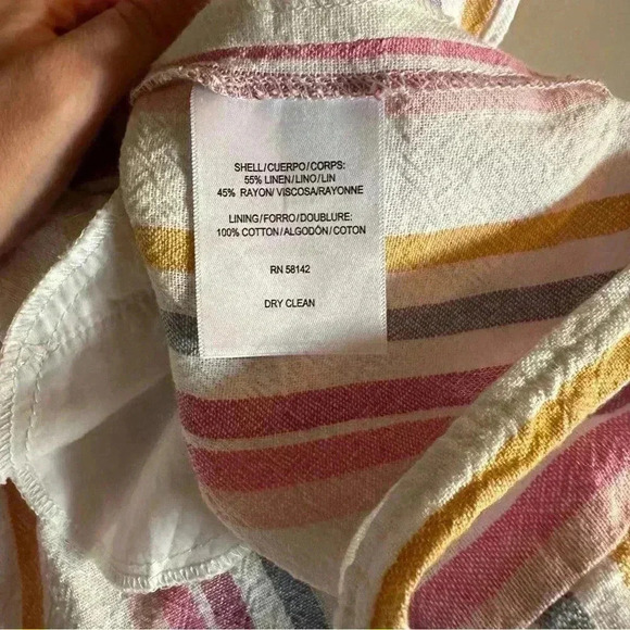 Gal Meets Glam Kim Bow Linen Striped Dress Size 10- A35 - Picture 11 of 11